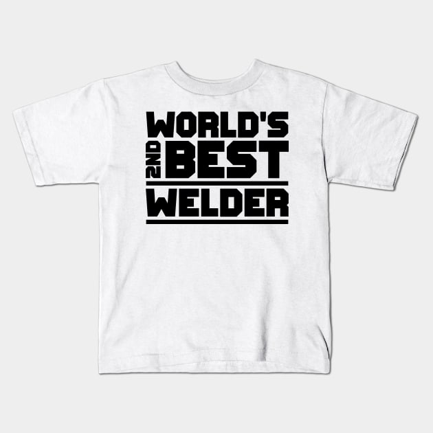 2nd best welder Kids T-Shirt by colorsplash